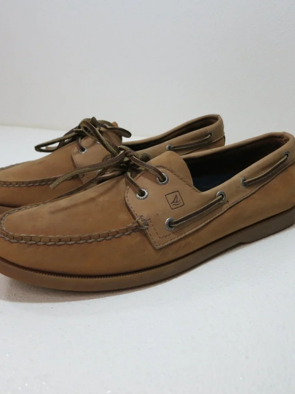 Sperry Top-Sider Natural Nubuck Leather Comfort Deck Boat Shoes Footwear 11 M